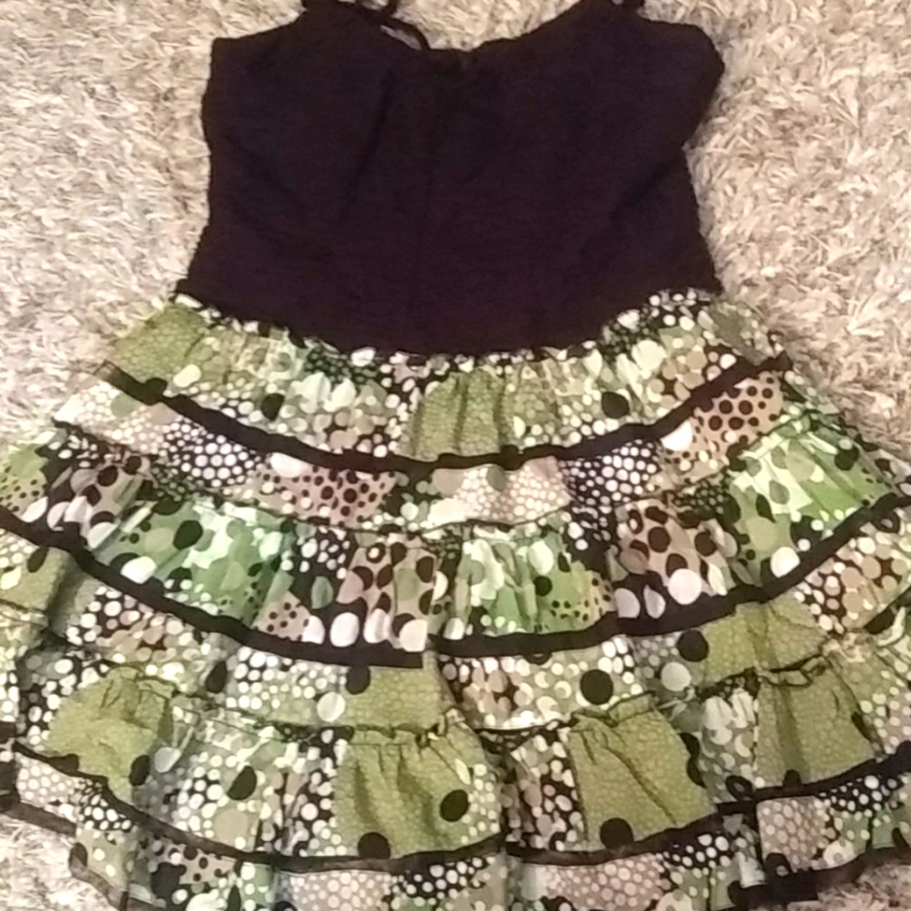 Spaghetti strap green dress